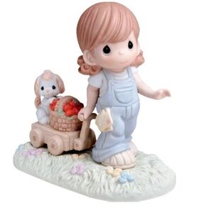 Precious Moments “Friendship Is A Sweet Journey” 720012 Girl w/ Wagon Dog Rare
